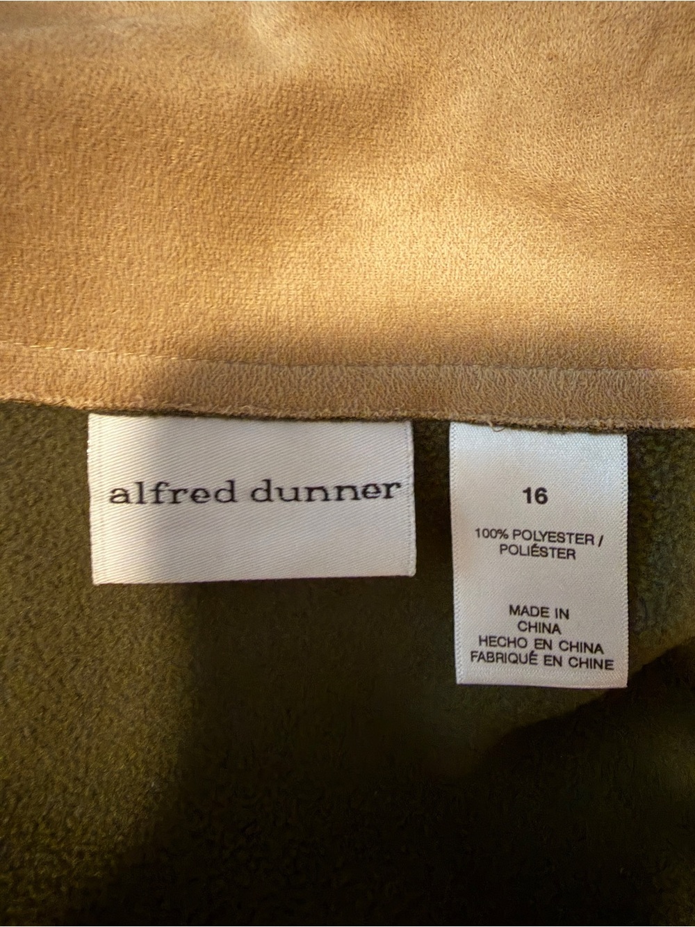Alfred Dunner Tan Suede Button-Front Jacket - Picture 7 of 7